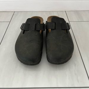 Birkenstock Boston Clogs, Oiled Leather, Black, 37N (regular footbed)
